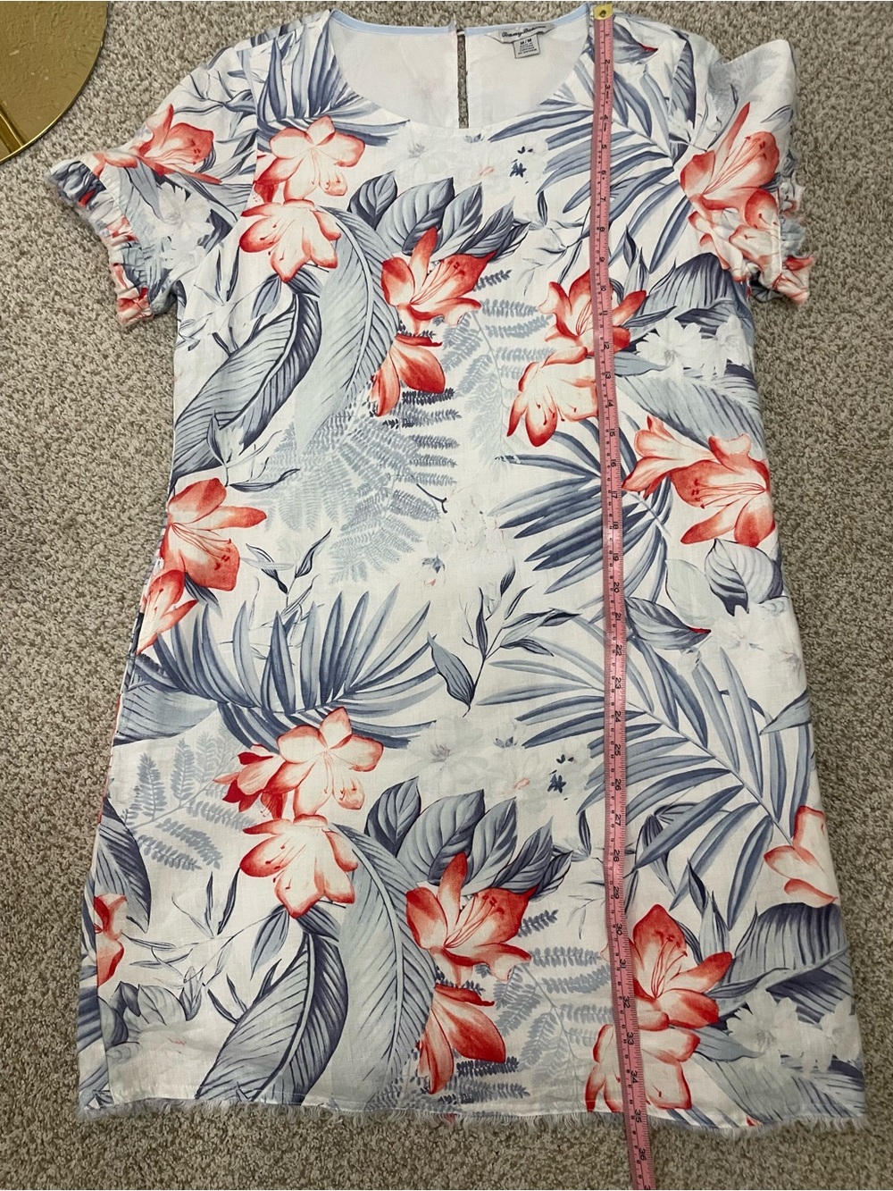 Tommy Bahama 100% Linen Tropical Floral Shift Dress | Medium - Picture 10 of 10